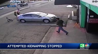 Attempted kidnapping in Sacramento County: Surveillance video shows man jumping in to help