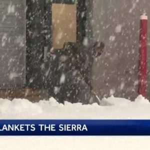 Snow blankets the Sierra on Monday