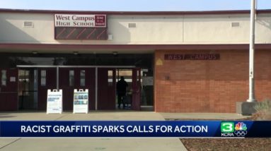 Sacramento school administrator and NAACP respond to racist graffiti attack