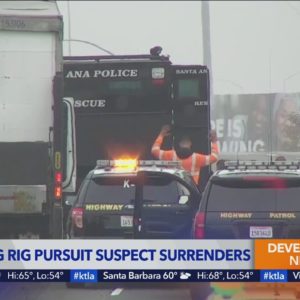 SoCal driver in stolen big rig pursuit surrenders