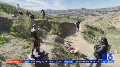 Artist erects Kobe Bryant statue at helicopter crash site