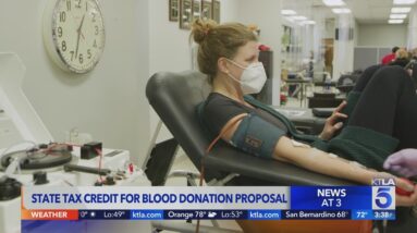 CA lawmaker proposes tax credit for blood donations