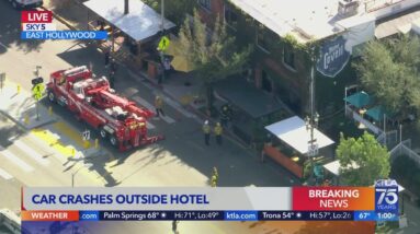 Car slams into restaurant in Hollywood