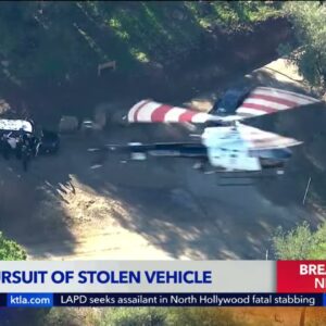 Driver in custody after pursuit ends in Santa Monica Mountains