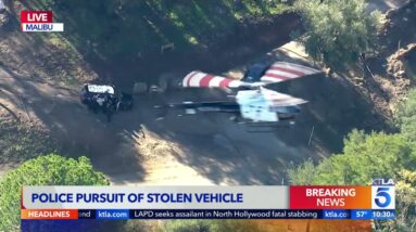 Driver in custody after pursuit ends in Santa Monica Mountains