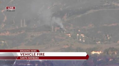 Fire crews respond to vehicle fire in Santa Barbara foothills