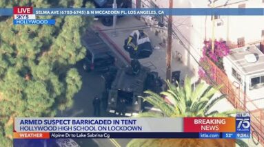 Hollywood High School on lockdown due to armed suspect barricaded nearby