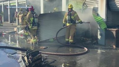 Multiple storage units catch fire in Santa Maria