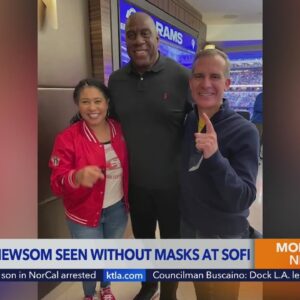 Photos show Newsom, Garcetti without mask at Rams-49ers game