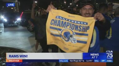 Rams fans celebrate win over 49ers