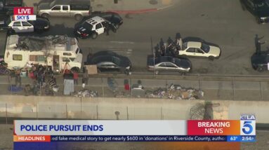 Woman in custody after chase ends in San Fernando Valley