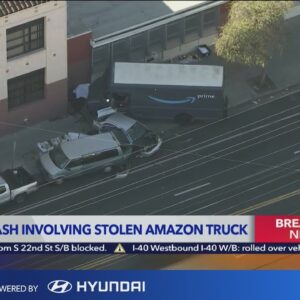 1 dead after crash involving stolen Amazon truck