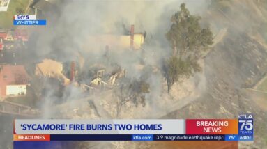 2 homes destroyed, 1 damaged in Whittier brush fire