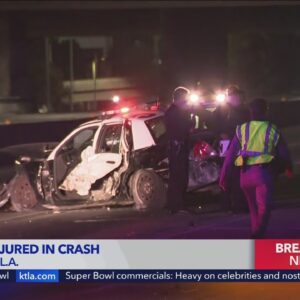3 officers injured in crash on 110 Freeway