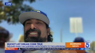 Die-hard L.A. Rams fan and cancer survivor shares his story about being surprised with Super Bowl ti