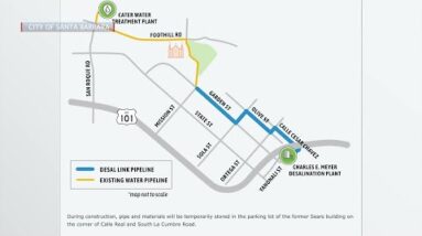 Desal Link Pipeline Project construction on Garden St.