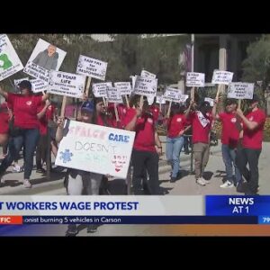EMT workers wage protest in downtown L.A.