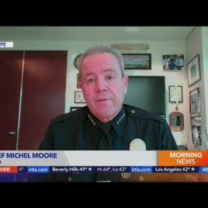 LAPD Chief Moore discusses violence by transients, active shooting response, Super Bowl security