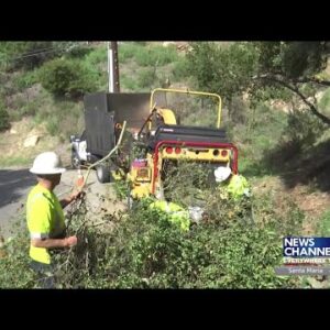 Montecito Fire begins brush clearing and chipping in advance of wildfire threats