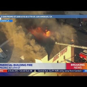 Firefighters battling blaze at downtown L.A. commercial building
