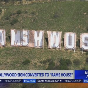 Hollywood sign pays tribute to Rams