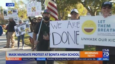 Mask mandate protest held at Bonita High School in La Verne