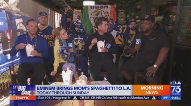 Grammy-award winner Eminem brings Mom's Spaghetti resturant to Los Angeles for Super Bowl 56