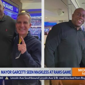 Newson, Garcetti face criticism after posing maskless at Rams game