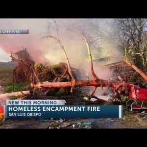 SLO City Fire puts out homeless encampment fire off Los Osos Valley Road