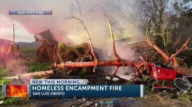 SLO City Fire puts out homeless encampment fire off Los Osos Valley Road