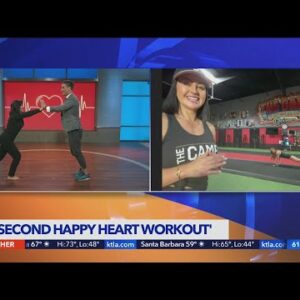 The Camp Transformation Center trainers demonstrate the '90-Second Happy Heart Workout'