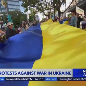 Protesters hope for safety of loved ones in Ukraine
