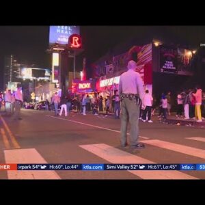 Sheriff's deputies clear crowd outside The Roxy in West Hollywood