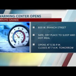 San Luis Obispo South County Warming Center opening Tuesday night in Arroyo Grande