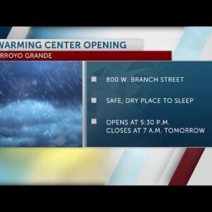 Arroyo Grande Warming Center open Monday night