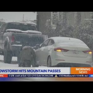 California storm brings warnings for motorists in mountains
