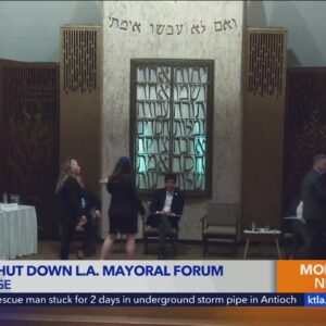 Hecklers shut down L.A. mayoral forum