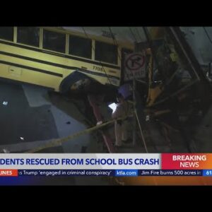 Drivers injured, power lines down after school bus crash in Broadway-Manchester, officials say