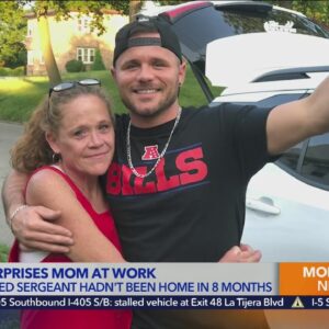 Riverside-based soldier surprises mom at work