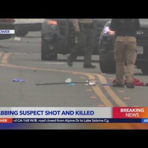 Stabbing suspect shot and killed in Bellflower