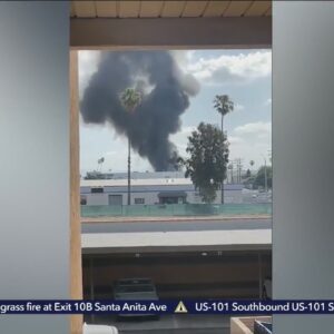 Firefighters battle blaze at Anaheim industrial building