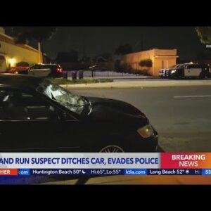 Long Beach hit-and-run suspect ditches car, evades police
