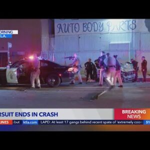Pursuit ends in violent 3-vehicle crash in South L.A.