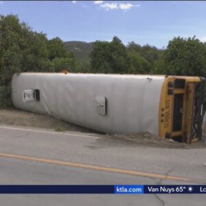 School bus overturns in Santa Paula