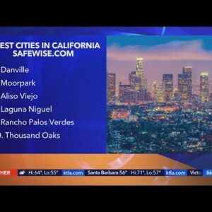 Study ranks safest cities in California