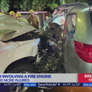 1 dead in 3-vehicle crash involving fire engine