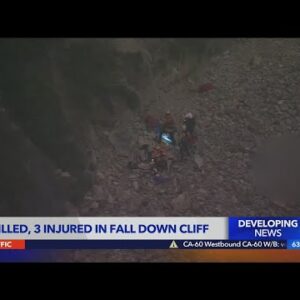 1 killed, 3 injured after falling off cliff
