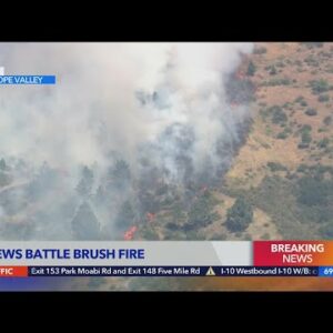 Crews battle brush fire in Antelope Valley