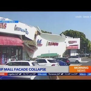 Façade of Temple City strip mall collapses