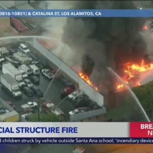 Firefighters battle structure fire in Los Alamitos